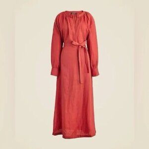 J. Crew cabana long linen dress - red sand - M